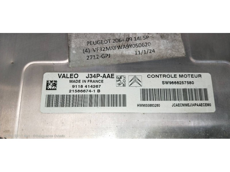Recambio de centralita motor uce para peugeot 206+ básico referencia OEM IAM 215866741B SW9666257580 HW9655883280