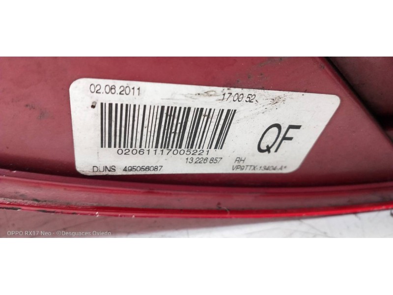 Recambio de piloto trasero derecho para opel insignia sports tourer cosmo referencia OEM IAM 13226857 13277878 