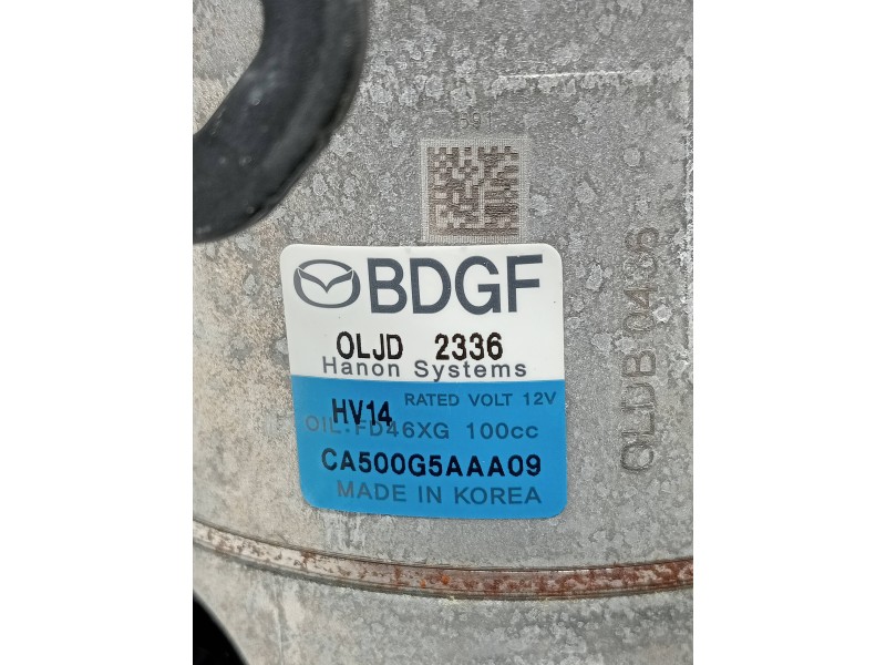 Recambio de compresor aire acondicionado para mazda 3 berlina (bp) evolution referencia OEM IAM CA500G5AAA09  