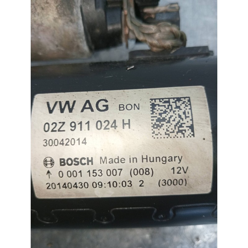 Recambio de motor arranque para volkswagen passat variant (365) advance bluemotion referencia OEM IAM 0001153007 02Z911024H 2014