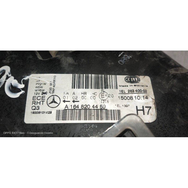 Recambio de faro derecho para mercedes clase gl (x164) 320 cdi 4-matic (164.822) referencia OEM IAM A1648204459 1EL28340002 