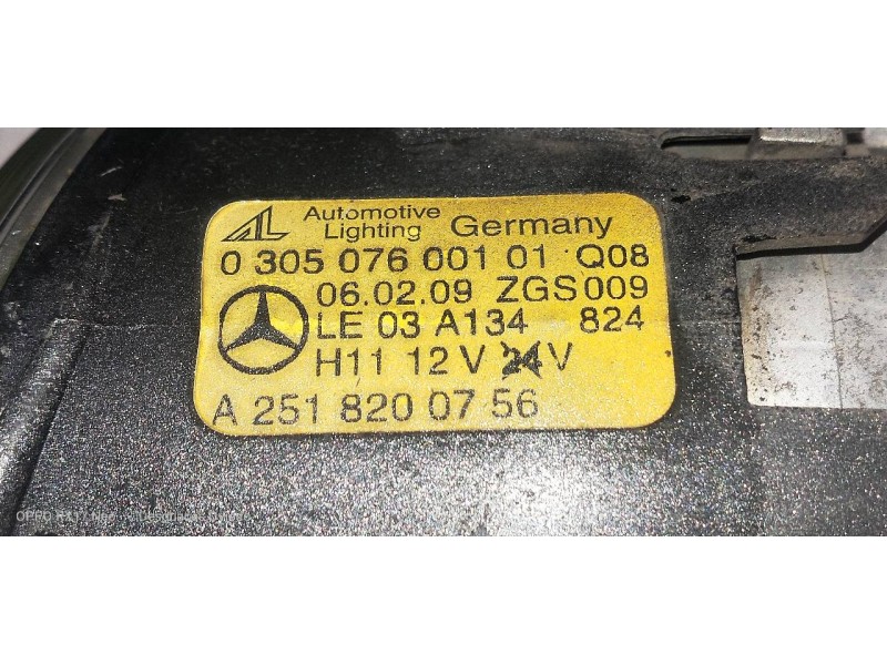 Recambio de faro antiniebla derecho para mercedes clase gl (x164) 320 cdi 4-matic (164.822) referencia OEM IAM A2518200756 03050