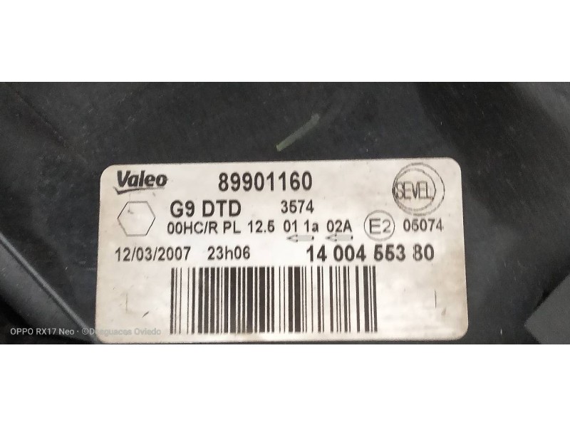 Recambio de faro derecho para peugeot expert kasten furg. referencia OEM IAM   