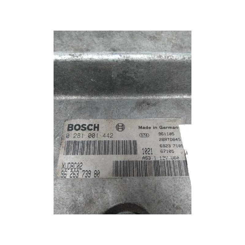 Recambio de centralita motor uce para fiat ulysse (121) 1.9 turbodiesel referencia OEM IAM 0281001442 9626373980 XUDBC02