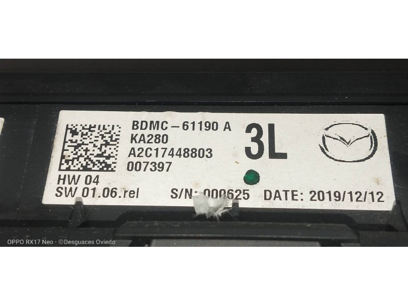 Recambio de mando calefaccion / aire acondicionado para mazda 3 berlina (bp) evolution referencia OEM IAM BDMC61190A A2C17448803