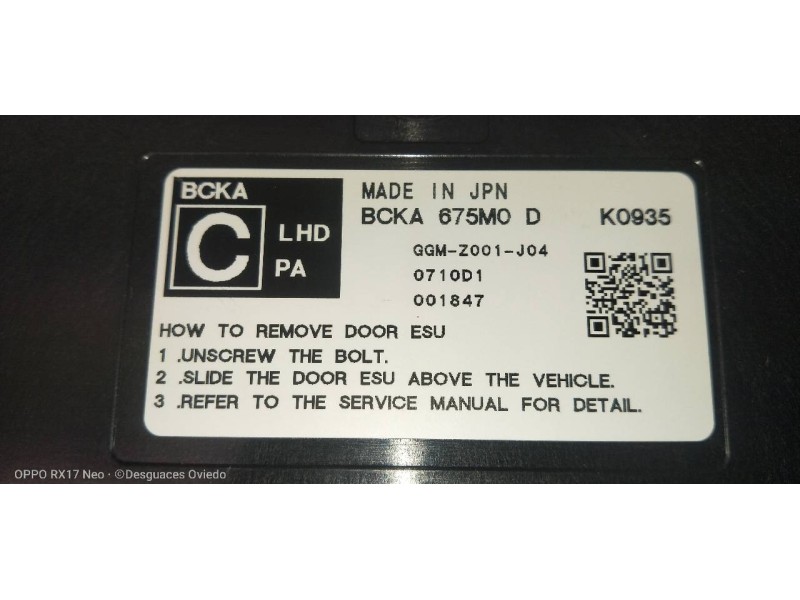 Recambio de modulo electronico para mazda 3 berlina (bp) evolution referencia OEM IAM BCKA675M0D K0935 