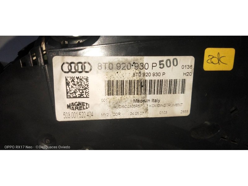 Recambio de cuadro instrumentos para audi a5 coupe (8t) 3.0 tdi quattro referencia OEM IAM   