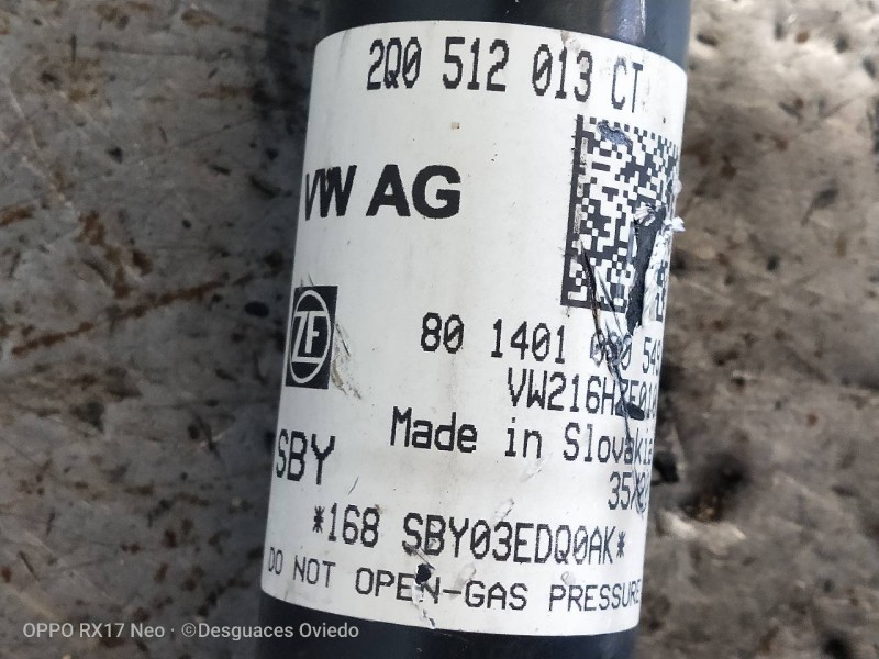 Recambio de amortiguador trasero izquierdo para volkswagen t-cross advance referencia OEM IAM 2Q0513013CT  