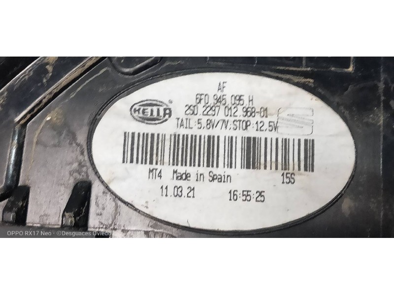 Recambio de piloto trasero izquierdo para seat ibiza (kj1) style go referencia OEM IAM 6F0945095H  