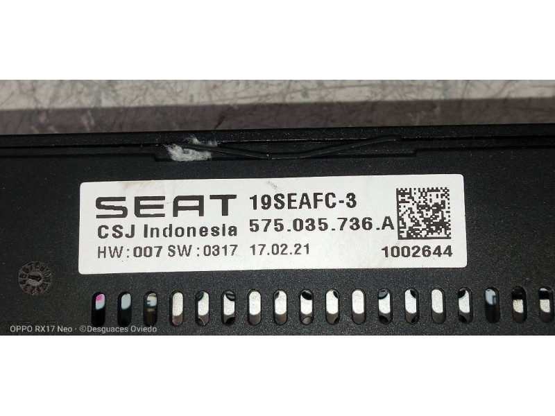 Recambio de modulo electronico para seat ibiza (kj1) style go referencia OEM IAM 575035736A  