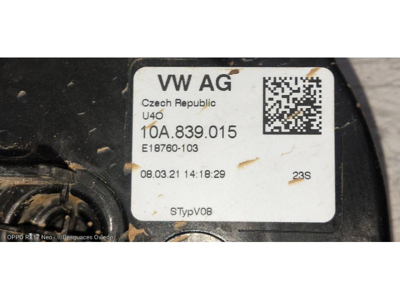 Recambio de motor cierre centralizado trasero izquierdo para seat ibiza (kj1) style go referencia OEM IAM 10A839015  