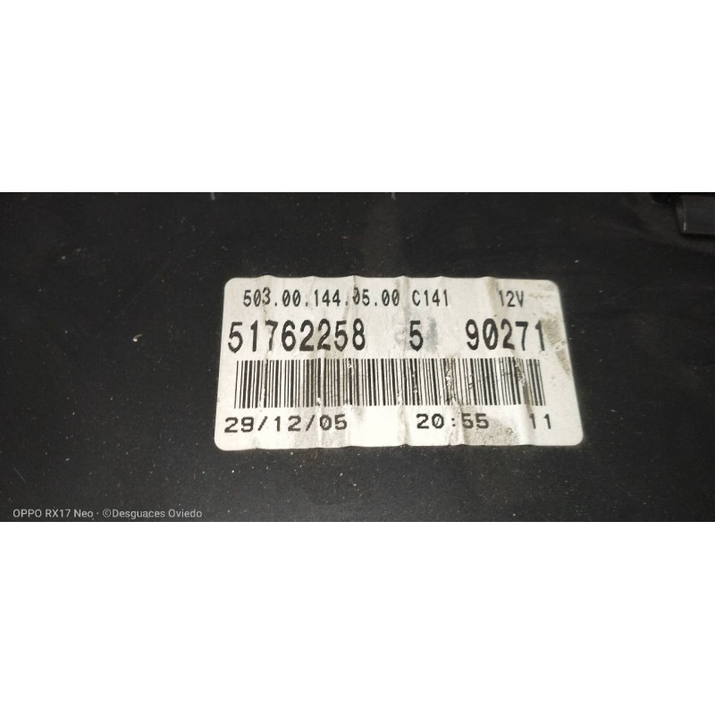 Recambio de cuadro instrumentos para fiat doblo cargo (223) 1.9 jtd sx furg. panorama referencia OEM IAM 51762258 503001440500 
