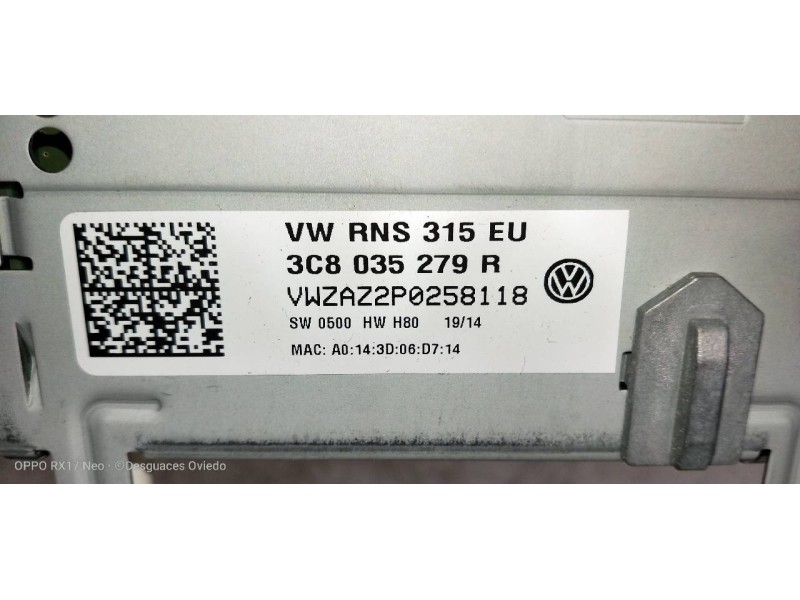Recambio de sistema audio / radio cd para volkswagen passat variant (365) advance bluemotion referencia OEM IAM   