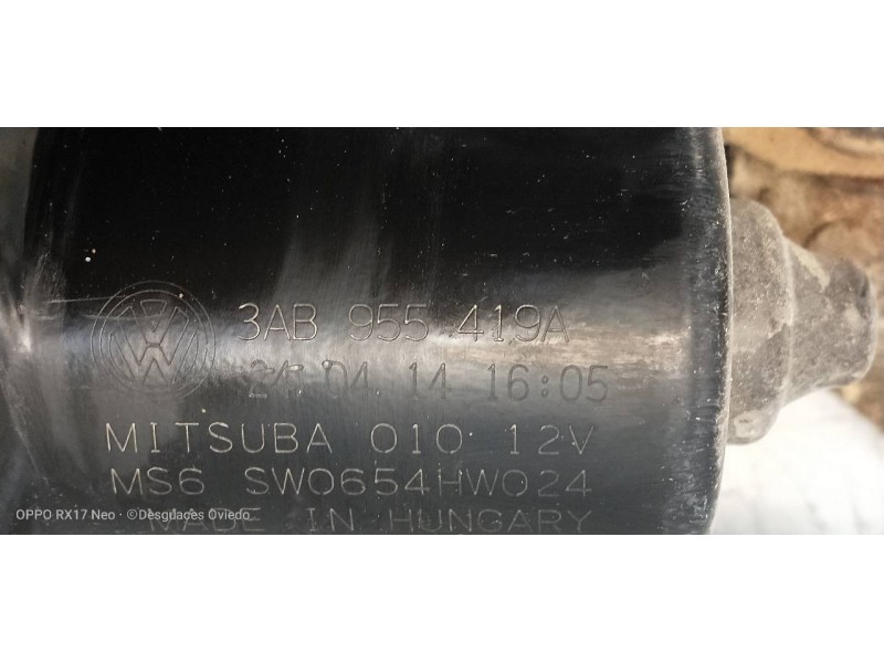 Recambio de motor limpia delantero para volkswagen passat variant (365) advance bluemotion referencia OEM IAM 3AB955419A 3AB9550