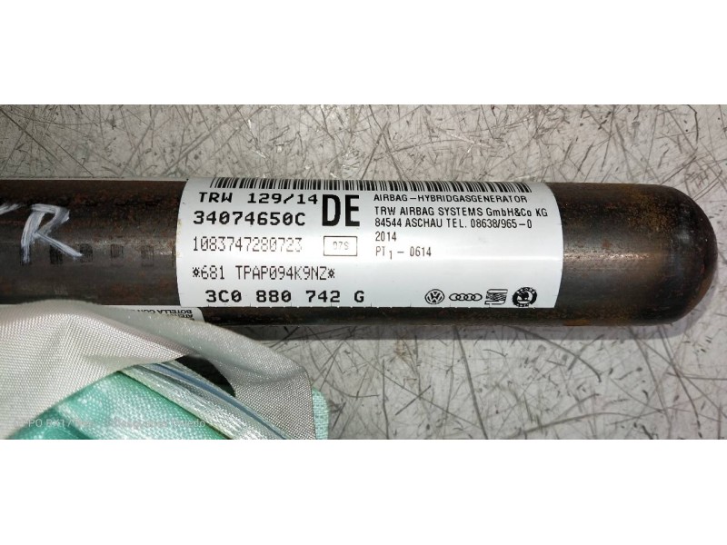 Recambio de airbag cortina delantero derecho para volkswagen passat variant (365) advance bluemotion referencia OEM IAM 3C088074