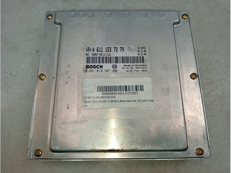 Recambio de centralita motor uce para mercedes clase c (w203) berlina 220 cdi (203.006) referencia OEM IAM A6111537379 028101060