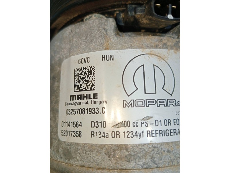 Recambio de compresor aire acondicionado para fiat tipo ii (357) fam lounge referencia OEM IAM 03257081933C 01141564 52017358