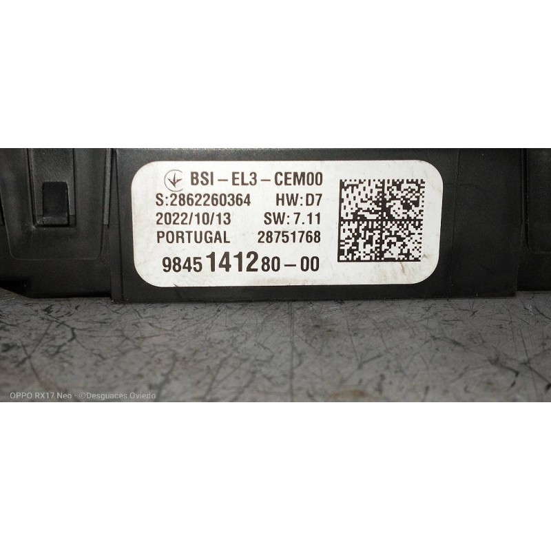 Recambio de caja reles / fusibles para fiat doblo ii cargo (263) 1.6 jtdm 16v cat referencia OEM IAM 9845141280 BSIEL3CEM00 2862