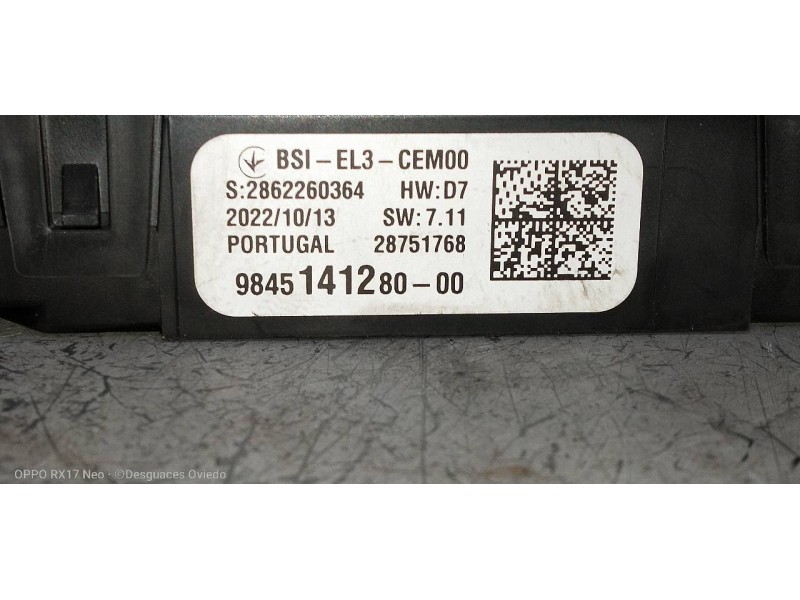 Recambio de caja reles / fusibles para fiat doblo ii cargo (263) 1.6 jtdm 16v cat referencia OEM IAM 9845141280 BSIEL3CEM00 2862