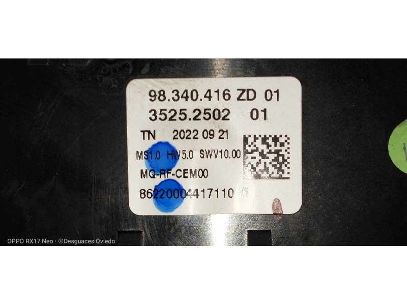 Recambio de mando calefaccion / aire acondicionado para fiat doblo ii cargo (263) 1.6 jtdm 16v cat referencia OEM IAM 98340416ZD