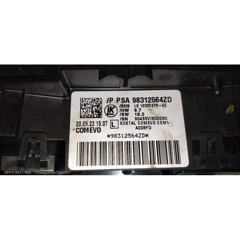 Recambio de mando luces para fiat doblo ii cargo (263) 1.6 jtdm 16v cat referencia OEM IAM 98312564ZD  