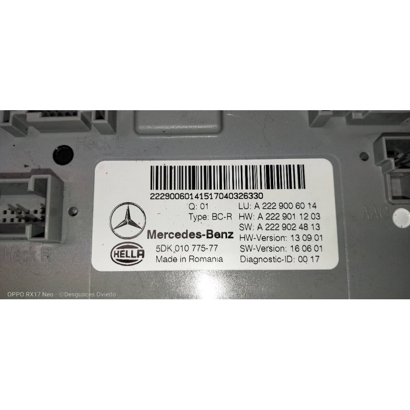 Recambio de modulo electronico para mercedes clase c (w205) familiar c 220 t cdi bluetec (205.204) referencia OEM IAM A222900601