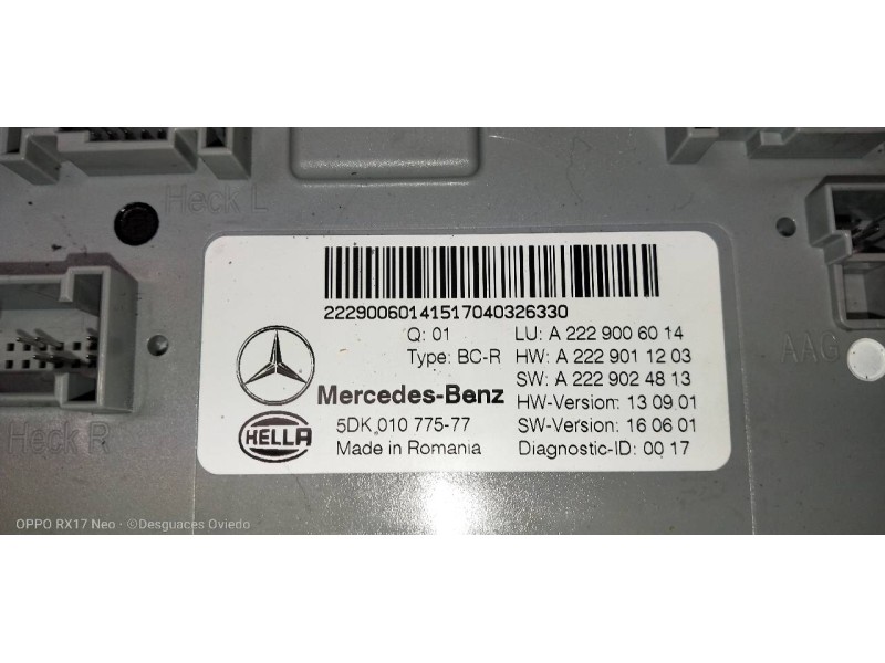 Recambio de modulo electronico para mercedes clase c (w205) familiar c 220 t cdi bluetec (205.204) referencia OEM IAM A222900601