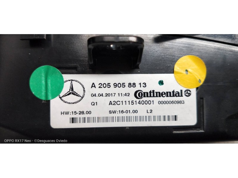 Recambio de mando calefaccion / aire acondicionado para mercedes clase c (w205) familiar c 220 t cdi bluetec (205.204) referenci
