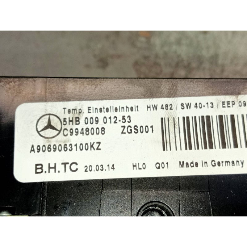 Recambio de mando calefaccion / aire acondicionado para mercedes sprinterii caja cerrada (desde 01.06) 210/213/216 cdi (906.611/