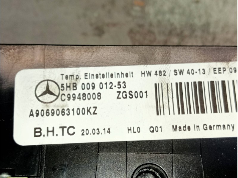 Recambio de mando calefaccion / aire acondicionado para mercedes sprinterii caja cerrada (desde 01.06) 210/213/216 cdi (906.611/