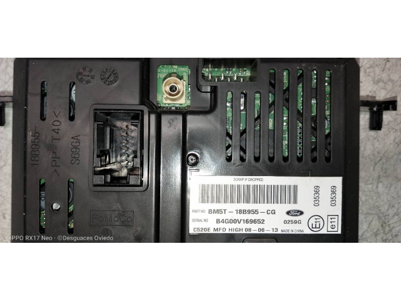 Recambio de pantalla multifuncion para ford kuga (cbs) titanium referencia OEM IAM BM5T18B955CG  