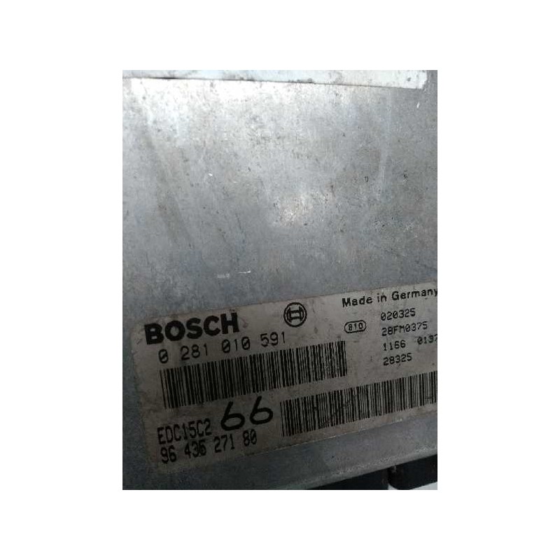 Recambio de centralita motor uce para fiat scudo (222) 2.0 jtd cat referencia OEM IAM 0281010591 9643527180 66
