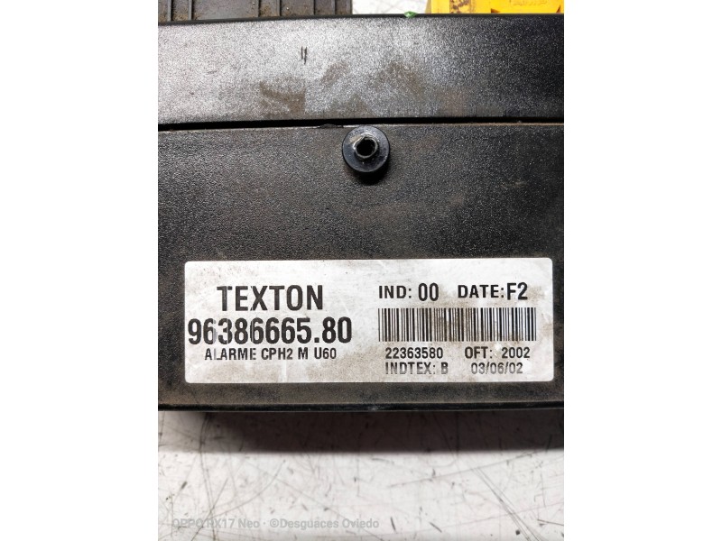 Recambio de centralita airbag para fiat scudo (222) 2.0 16v jtd cat referencia OEM IAM 9638666580 22363580 