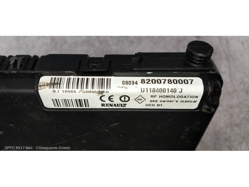 Recambio de modulo electronico para renault scenic ii dynamique referencia OEM IAM 8200780007 U118400140JL 