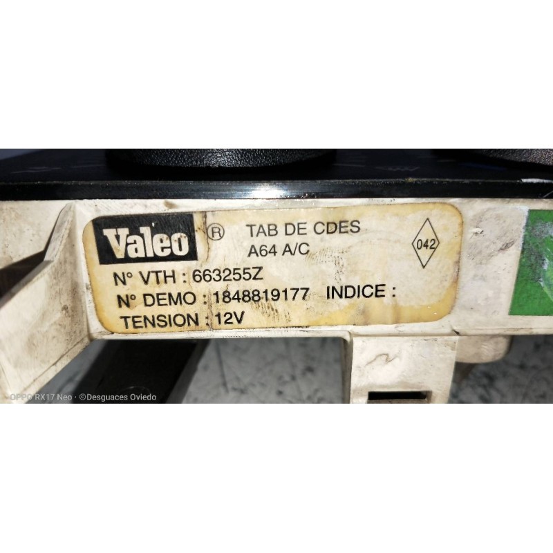 Recambio de mando calefaccion / aire acondicionado para opel movano furgón corto 2.8t referencia OEM IAM 1848819177  