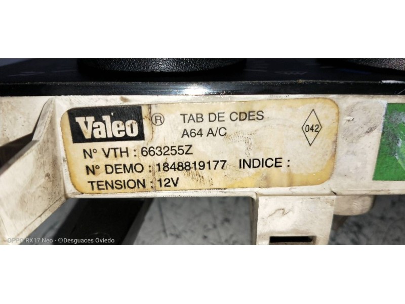 Recambio de mando calefaccion / aire acondicionado para opel movano furgón corto 2.8t referencia OEM IAM 1848819177  