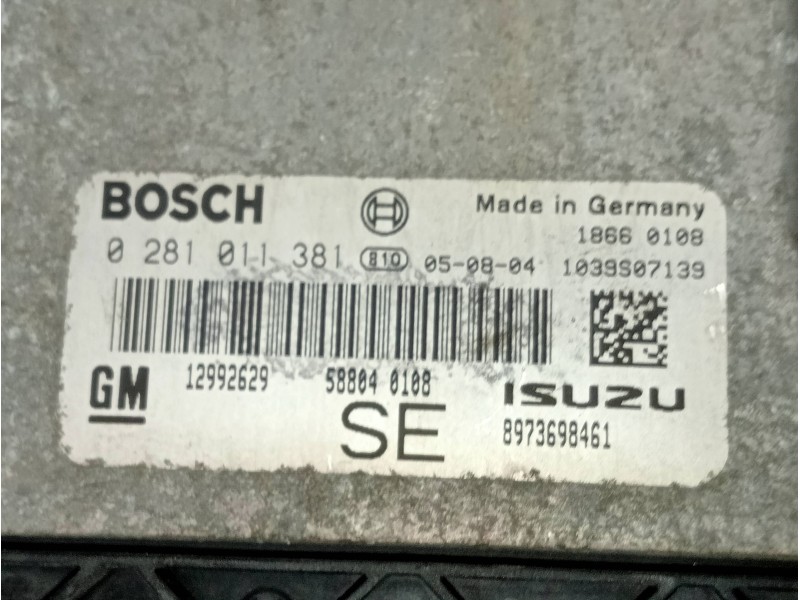 Recambio de centralita motor uce para opel astra h berlina cosmo referencia OEM IAM 8973698461 0281011381 12992629