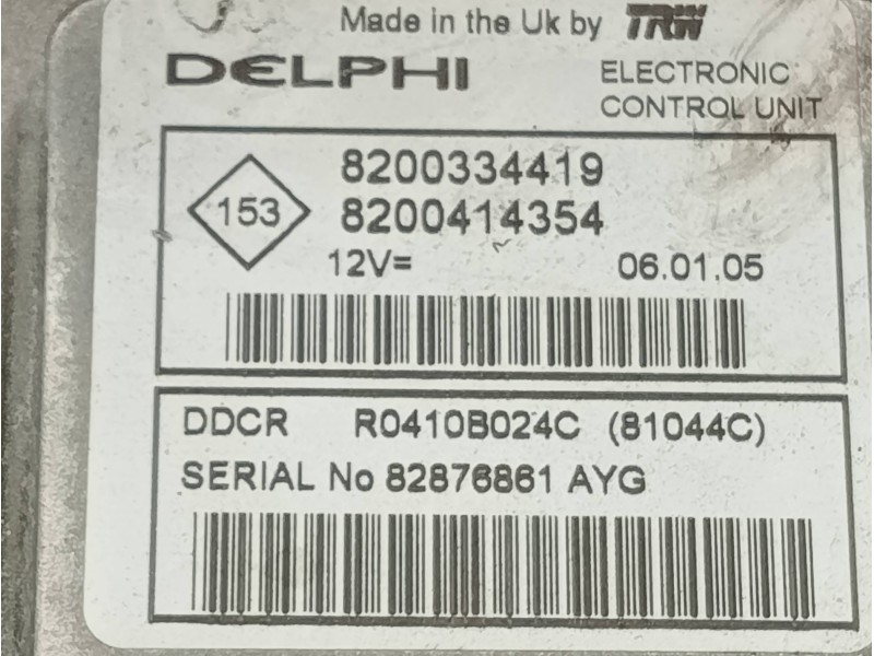 Recambio de centralita motor uce para renault megane ii berlina 3p confort authentique referencia OEM IAM 8200334419 8200414354 