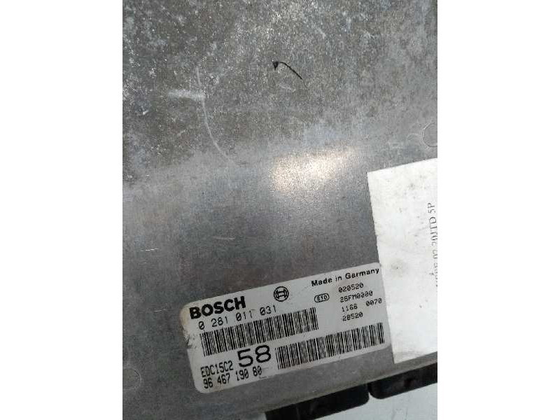 Recambio de centralita motor uce para fiat ulysse (179) 2.0 16v jtd cat referencia OEM IAM 0281011031 9646719080 58 Recambio de centralita motor uce para fiat ulysse (179) 2.0 16v jtd cat referencia OEM IAM 0281011031 9646719080 58