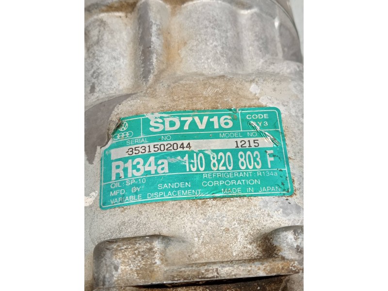 Recambio de compresor aire acondicionado para seat toledo (1m2) signo referencia OEM IAM SD7V161215 1J0820803F 