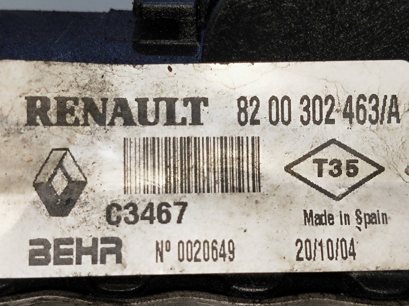 Recambio de radiador agua para renault vel satis (bj0) 2.2 dci turbodiesel referencia OEM IAM 8200302463A  