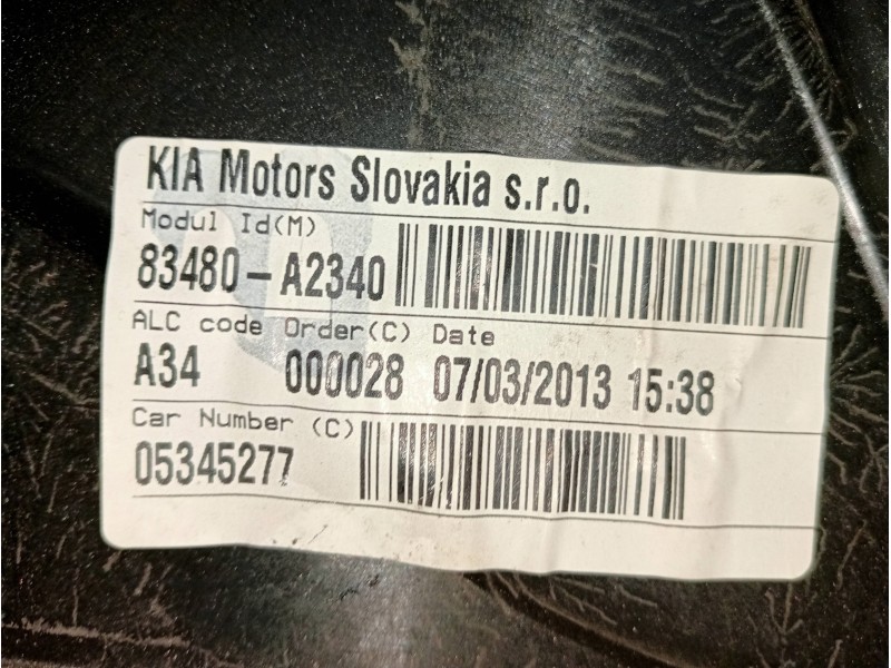 Recambio de elevalunas trasero derecho para kia cee´d concept referencia OEM IAM 83480A2340 A34000028 05345277