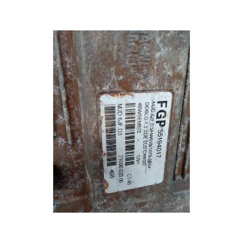 Recambio de centralita motor uce para fiat doblo (119) 1.3 16v jtd active multijet referencia OEM IAM FGP55194017 MJD6JFD3 