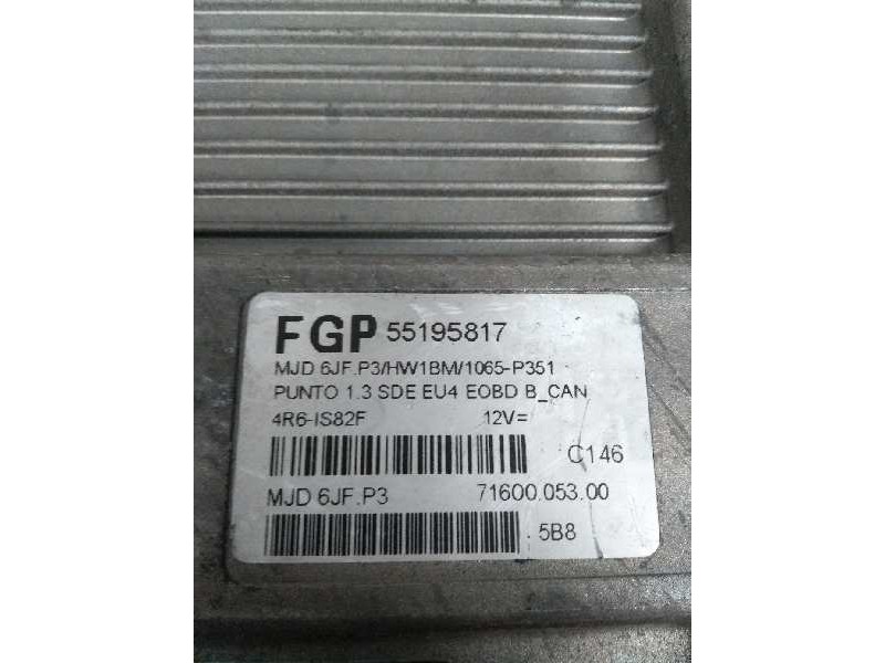 Recambio de centralita motor uce para fiat punto berlina (188) 1.3 jtd cat referencia OEM IAM 55195817 MJD6JFP3 