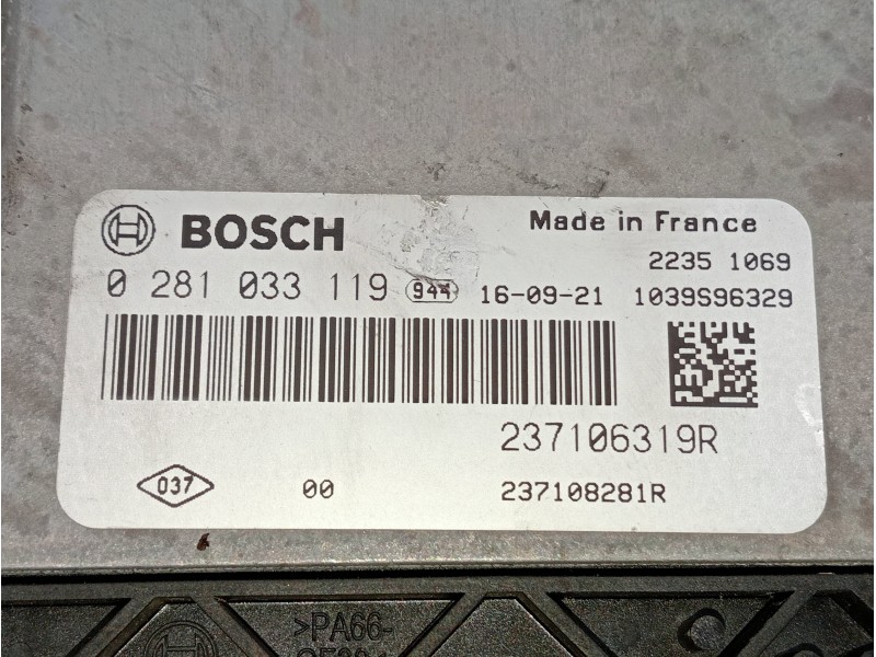 Recambio de centralita motor uce para renault clio iv limited referencia OEM IAM 0281033119 237106319R 237108281R