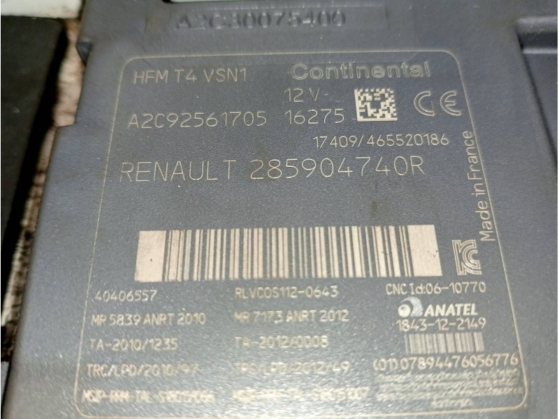 Recambio de conmutador de arranque para renault clio iv limited referencia OEM IAM 285904740R A2C92561705 