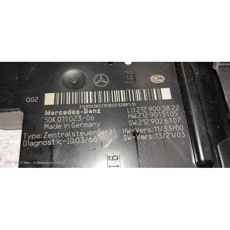 Recambio de caja reles / fusibles para mercedes clase e (w212) lim. e 220 bluetec (212.001) referencia OEM IAM 2129003822 A21290