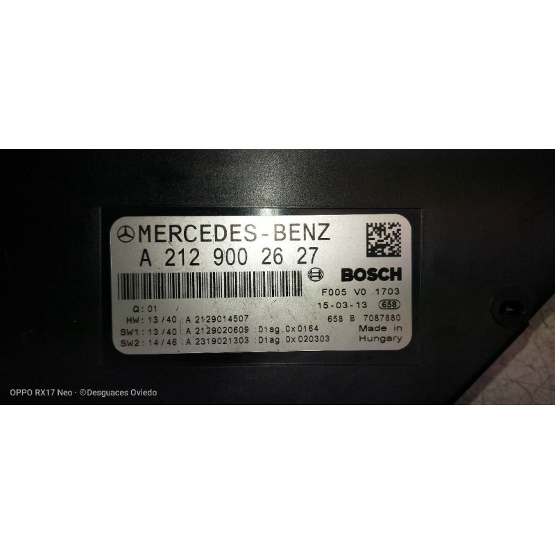 Recambio de caja reles / fusibles para mercedes clase e (w212) lim. e 220 bluetec (212.001) referencia OEM IAM   