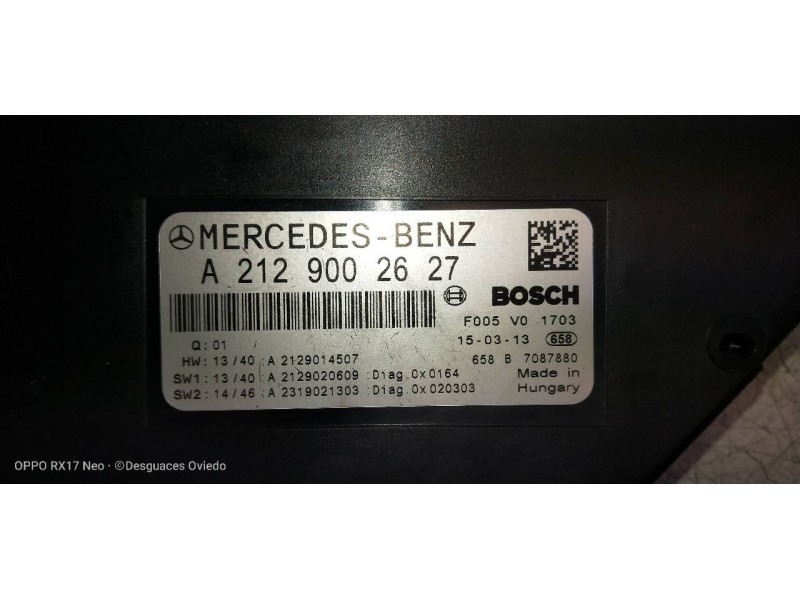 Recambio de caja reles / fusibles para mercedes clase e (w212) lim. e 220 bluetec (212.001) referencia OEM IAM   
