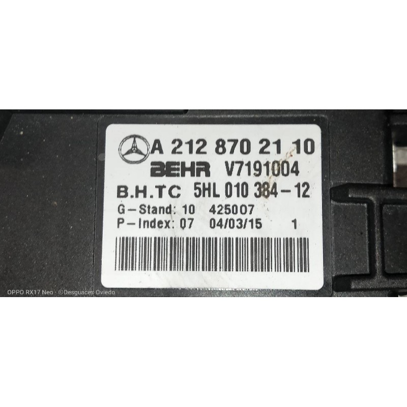 Recambio de modulo electronico para mercedes clase e (w212) lim. e 220 bluetec (212.001) referencia OEM IAM A2128702110 5HL01038